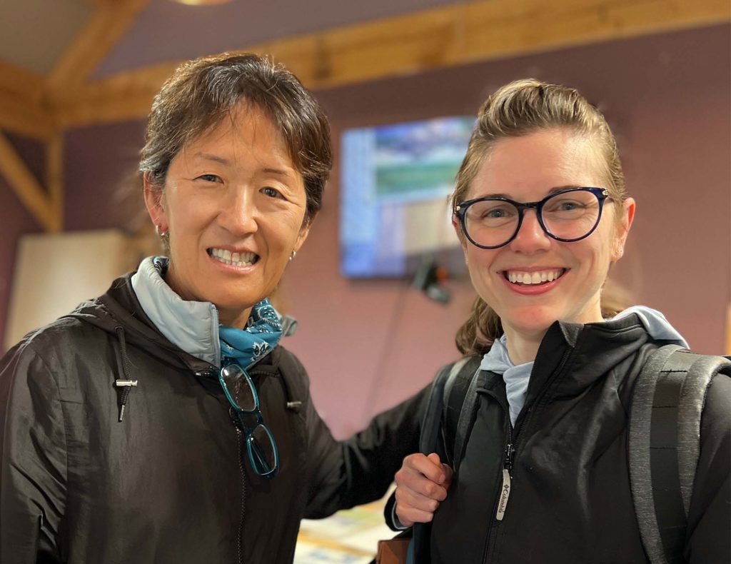 Jill and Keiko Tanabe posing and smiling for a photo at the end of the plein air workshop.
